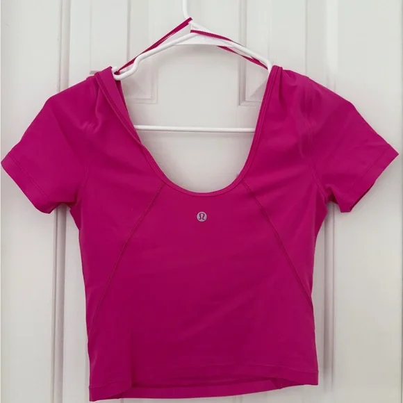 Lululemon Athletica Pink Fitted Crop Top - Picture 2 of 2
